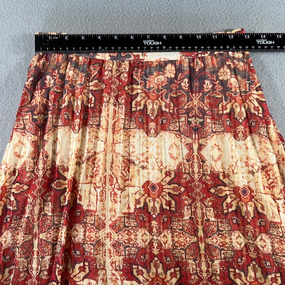 Anthropologie Akemi+Kin Red Laurel Canyon Pleated Maxi Skirt Boho chic XS - Picture 4 of 10